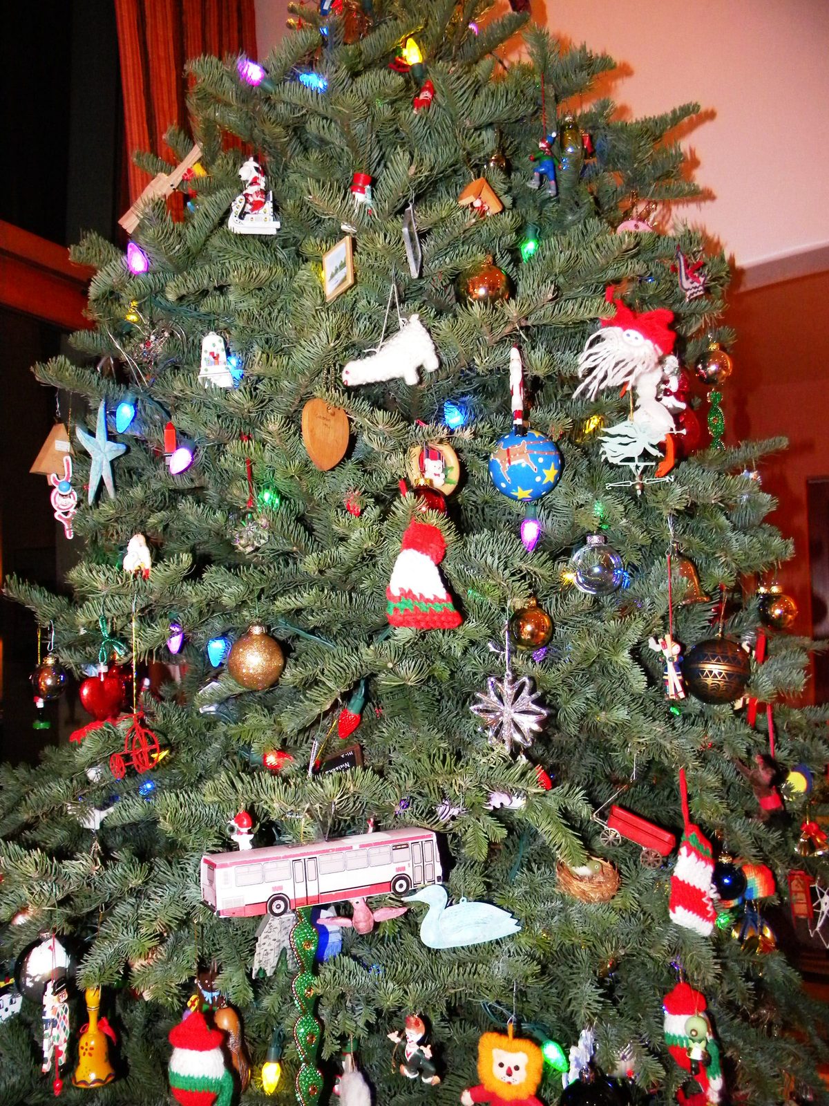 The Hovell Christmas tree, complete with Muni bus.